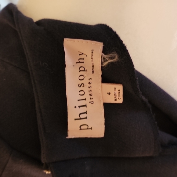 Philosophy Navy Blue Dress with Silver Chain Embellisment - Picture 5 of 5